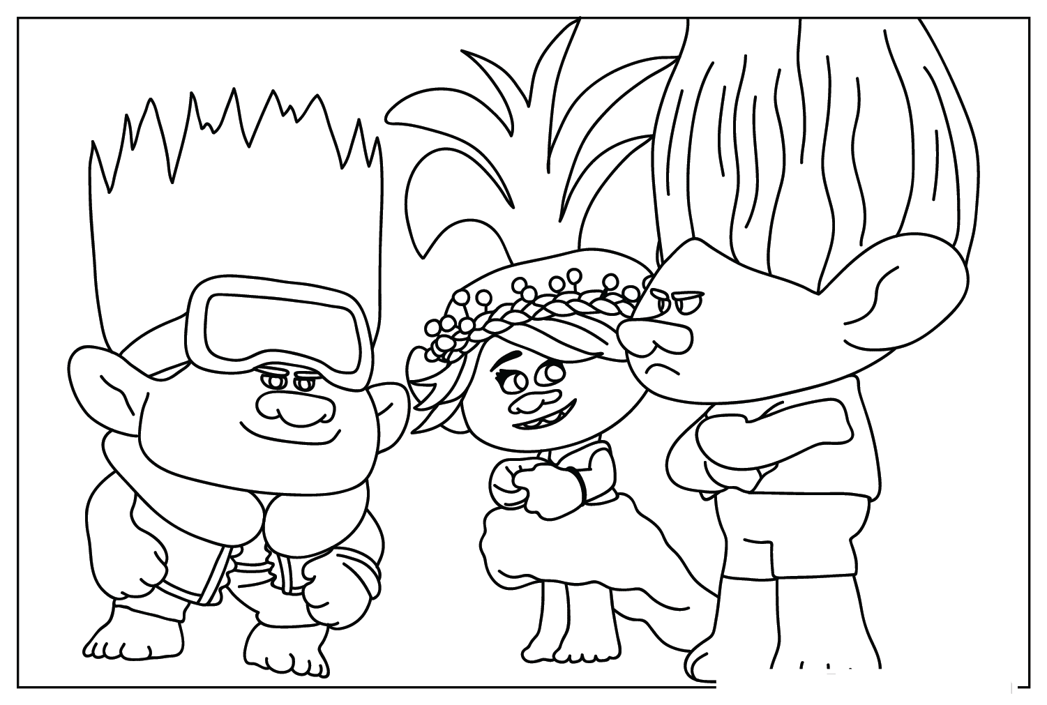 Plansa de colorat cu Trolls Band Together 25 18